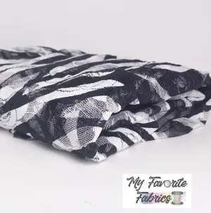 Zebra Rose Stretch Lace