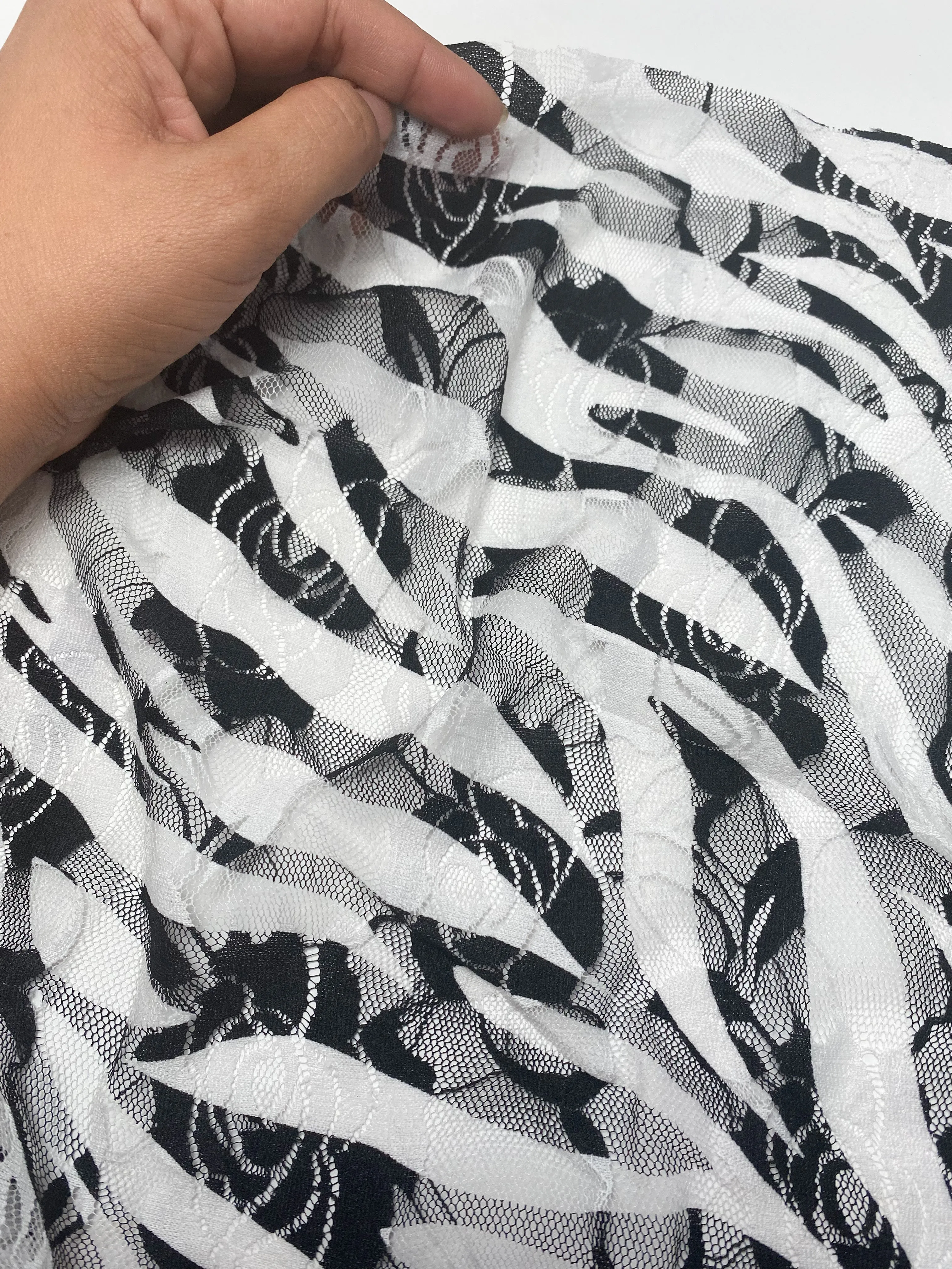 Zebra Rose Stretch Lace