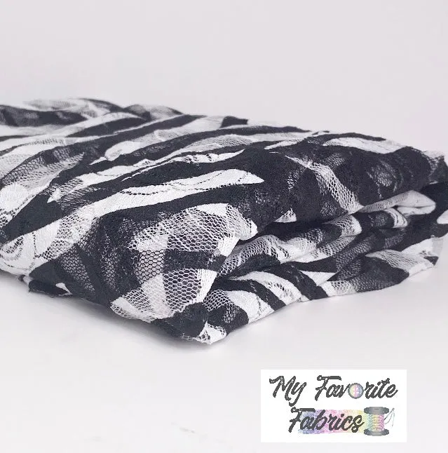 Zebra Rose Stretch Lace